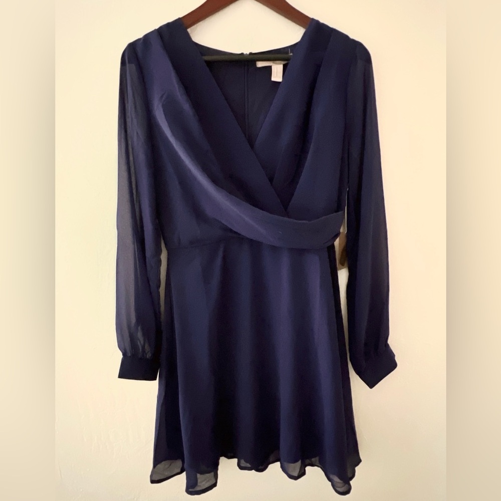 Forever 21 Deep Blue Long Sleeve Dress